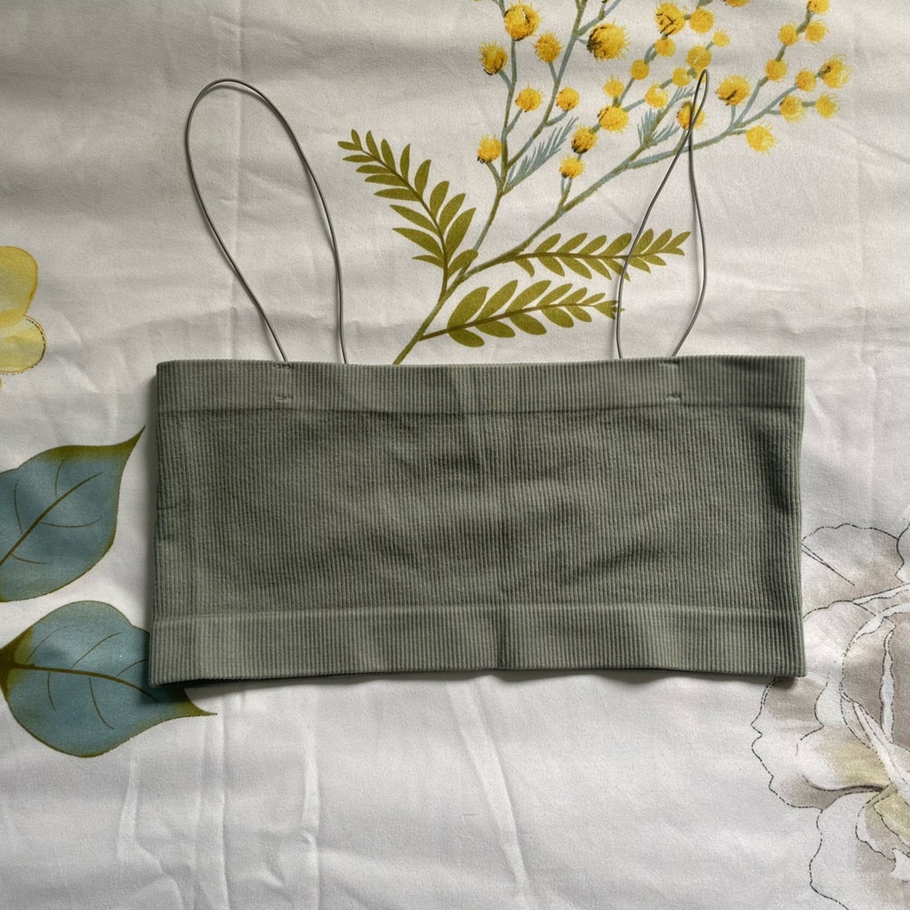 Sage green bralette crop top